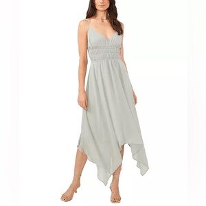 1.STATE Triangle Handkerchief-Hem Midi Dress